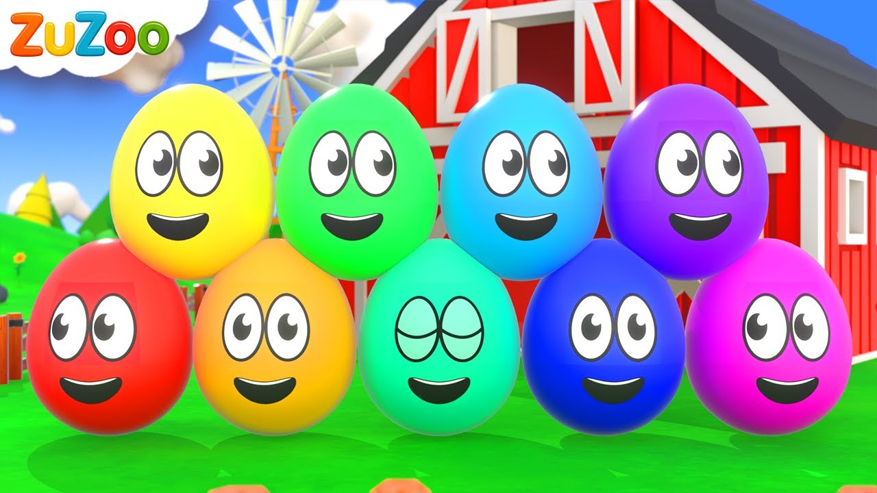 Learning Colors and Numbers Song | Colorful Eggs on the Farm | ZuZoo Nursery Rhymes & Kids Songs