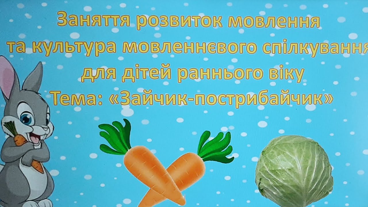 Заняття розвиток мовлення  для дітей раннього віку.                 Тема: 