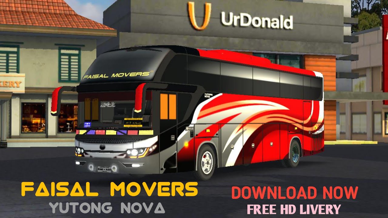 Faisal Movers New Nova Free HD Livery | BUSSID | PK Gaming #faisalmovers #yutongnova #bussid
