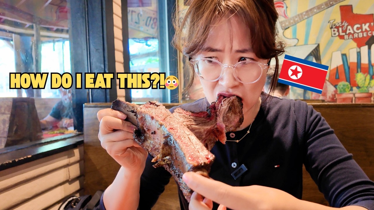 A North Korean Defector's Reaction to Seeing Giant Texas BBQ for the First Time 🇺🇸