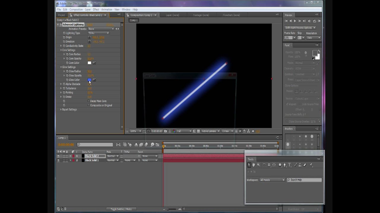 After effects tutorial-laser beam