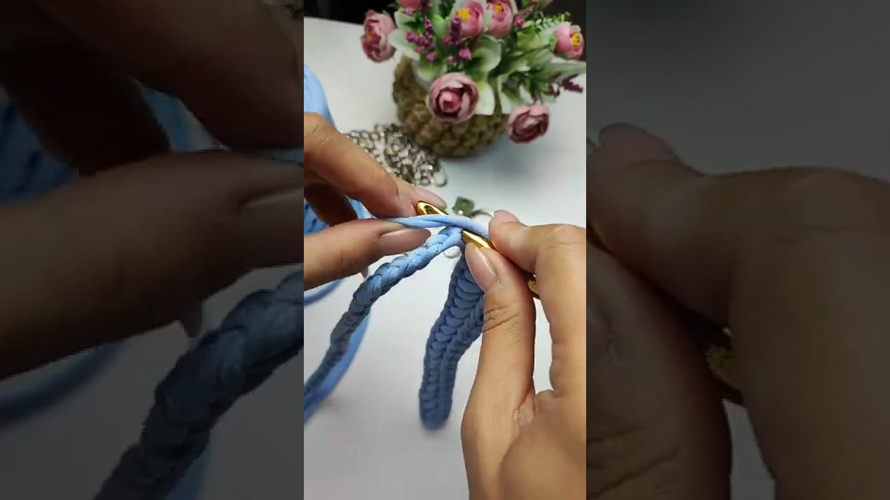 Dicas@flockfios Al&ccedil;a de croche feito com fio de Malha.