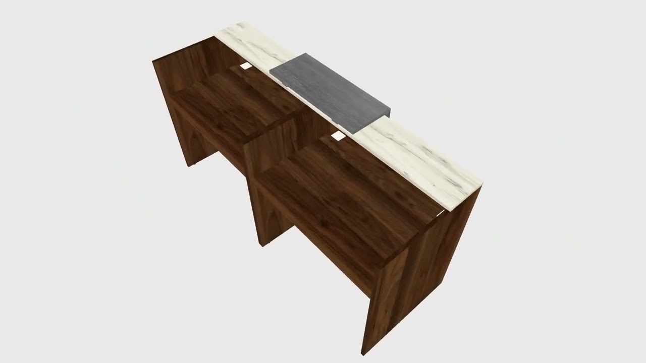 Columbia walnut 2-person Modular Reception Desk