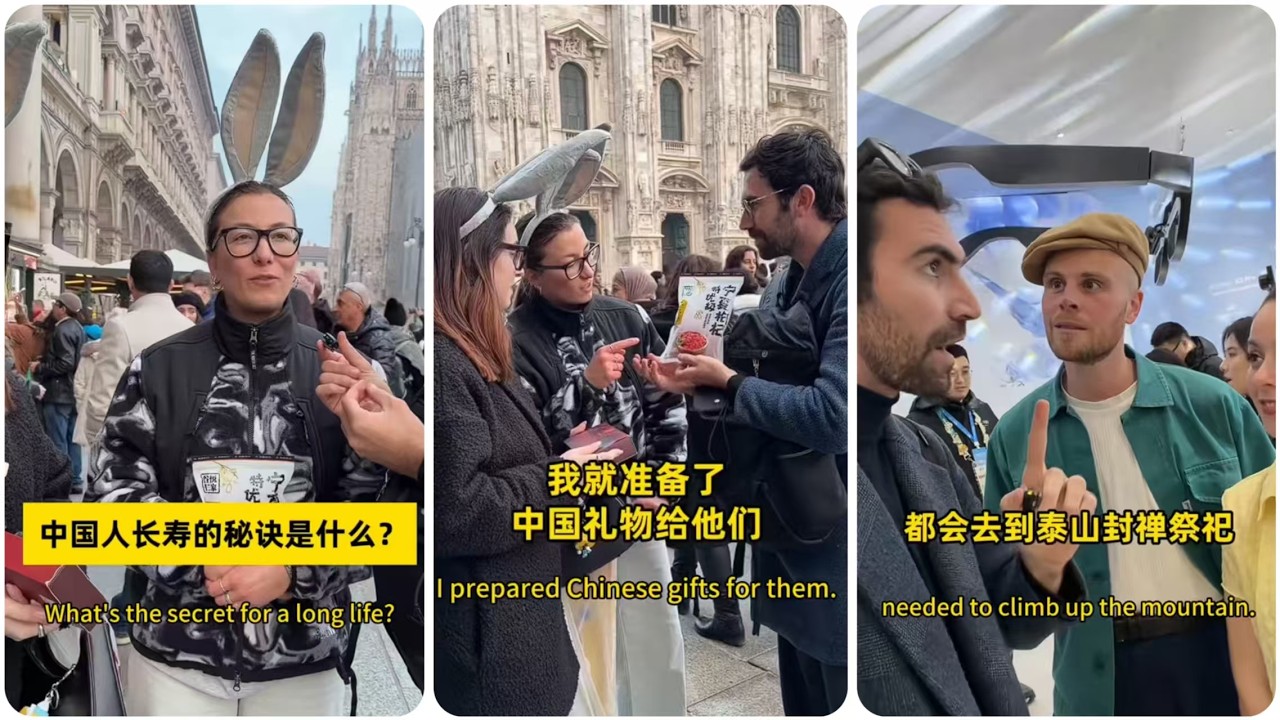 在米蘭街頭擺中國答疑角，第壹個問題直接把我問崩潰了？！😳🇨🇳 #米蘭冬奧會