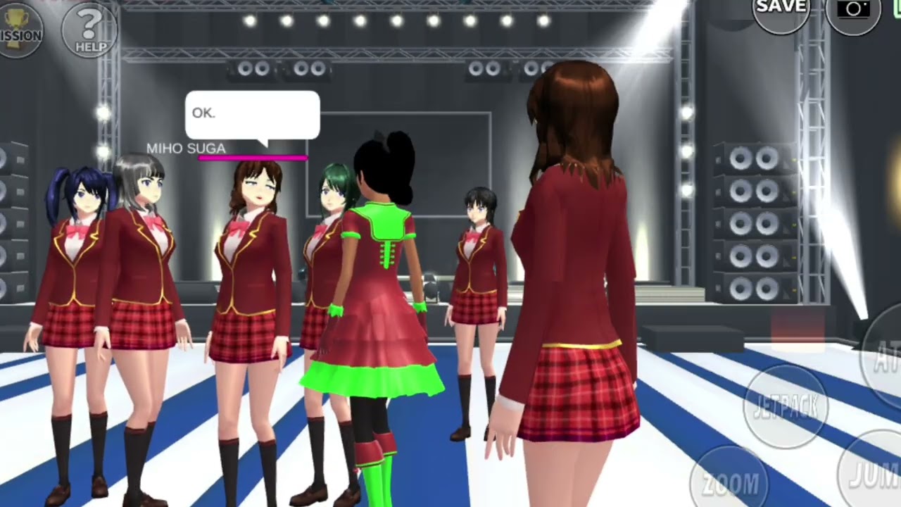 Sakura school dancing with live music club Sakura school simulator dance girl 