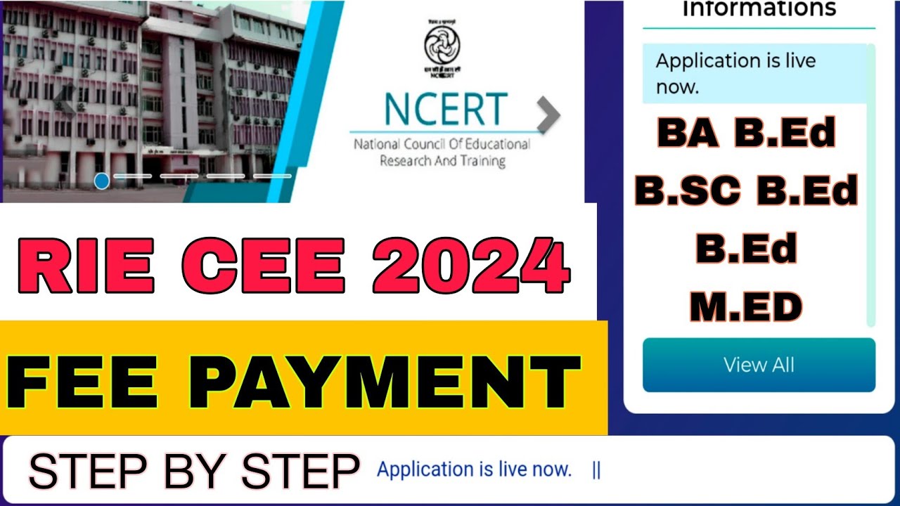 RIE CEE APPLICATION 2024 FEE PAYMENT || STEP BY STEP