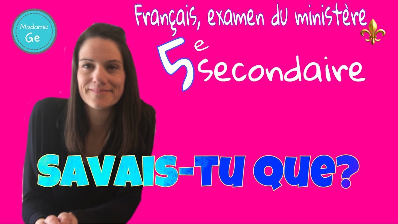 SAVAIS-TU QUE? L’EXAMEN DE FRANÇAIS, ÉPREUVE MINISTÉRIELLE⚜️