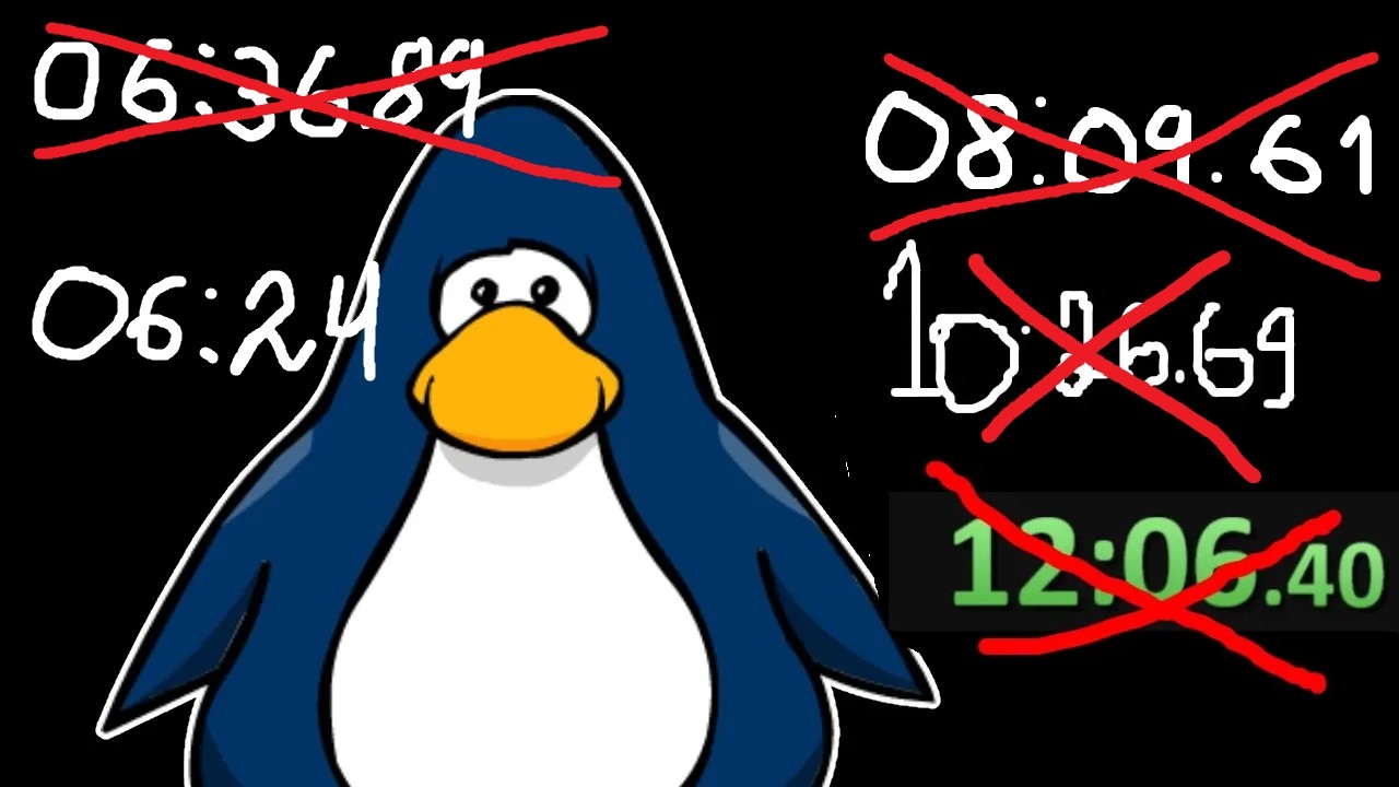 Club Penguin 50 stamps WR in 6:24 (Recorde mundial de 50 selos no club penguin)