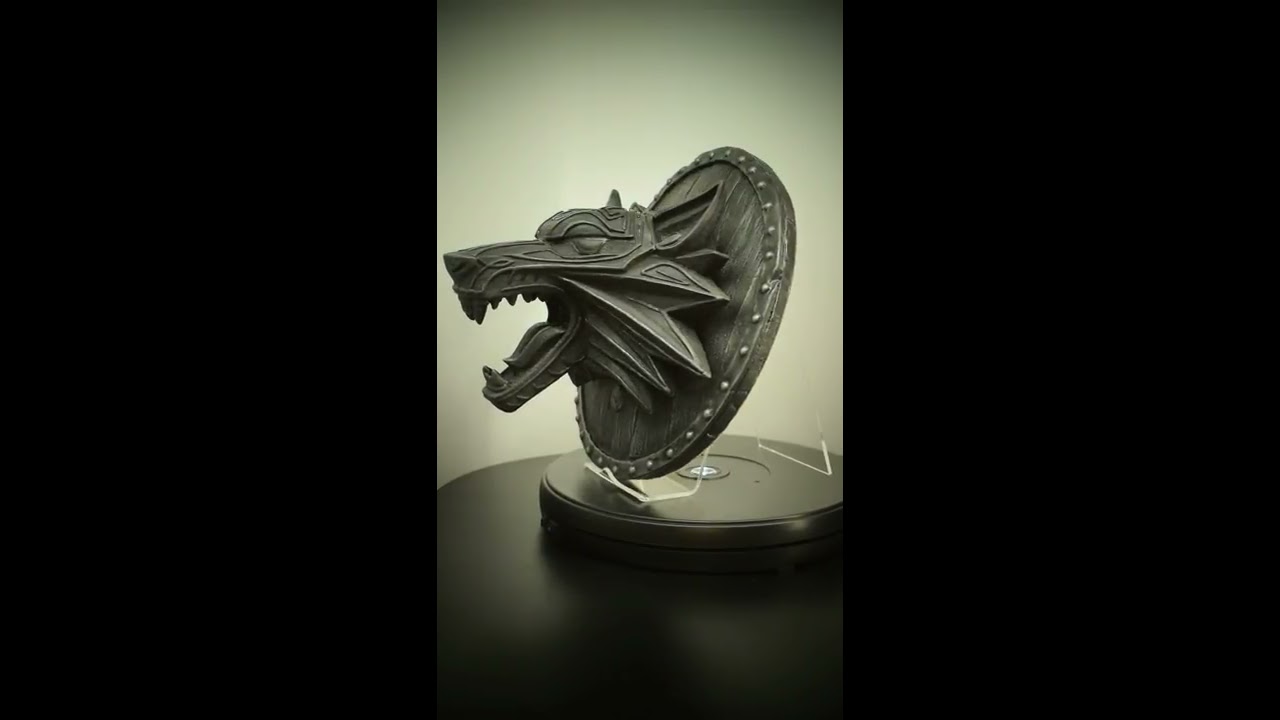 Fenrir Norse Viking Wolf Iron Cold Cast Resin Sculpture Wall Art Plaque Decor