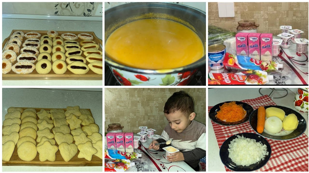 Delicious cookies.Asan reseptlə 3 cür peçenyə hazırladım.Mərci şorbası.Məlikə ətli şorba bişirdim. 
