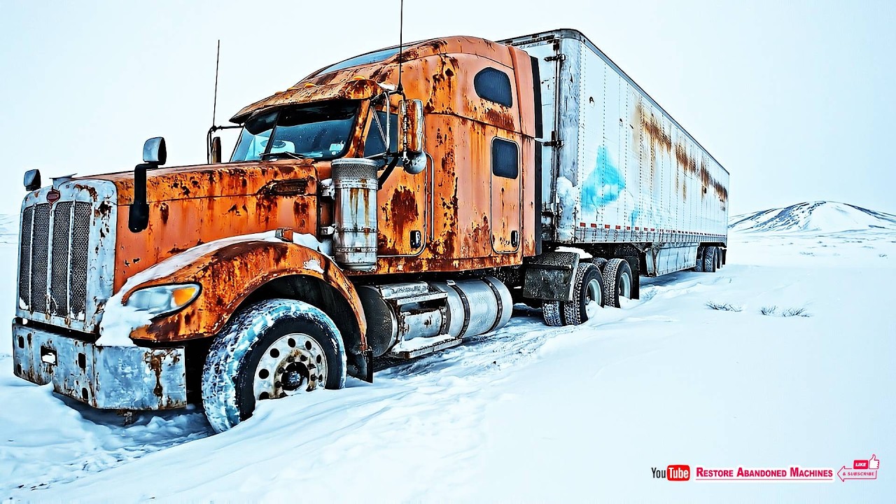 Abandoned 20-Year-Old Semi-Truck Frozen in Ice – Full Restoration!