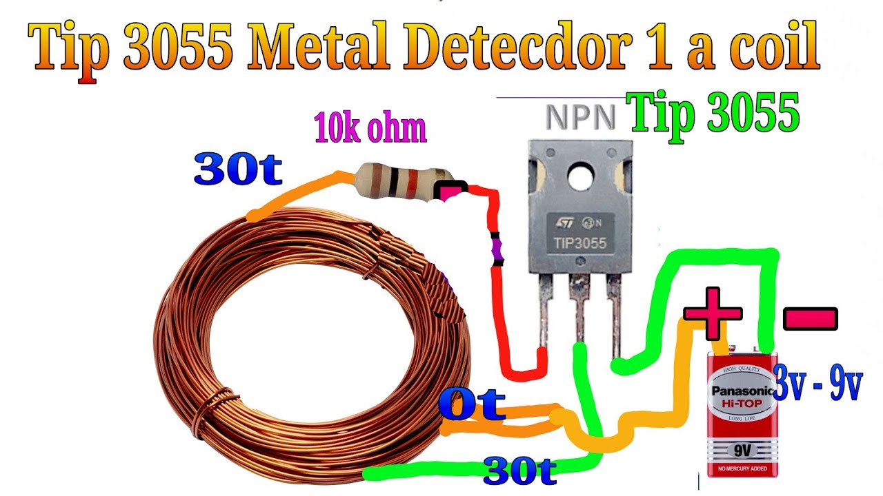 Tip 3055 Metal Detecdor Radio 1 A Coil Connect