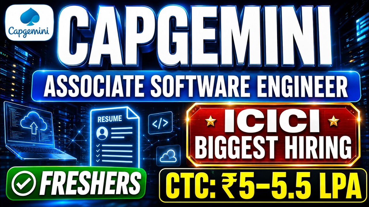 Capgemini Biggest Hiring | ICICI Aspire Program For Freshers | 5-5.5 LPA CTC