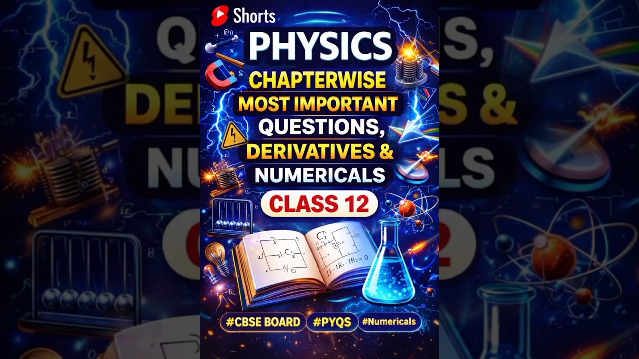 CLASS 12 PHYSICS| MOST IMP QUESTIONS, DERIVATIONS & NUMERICALS  CBSE 2026