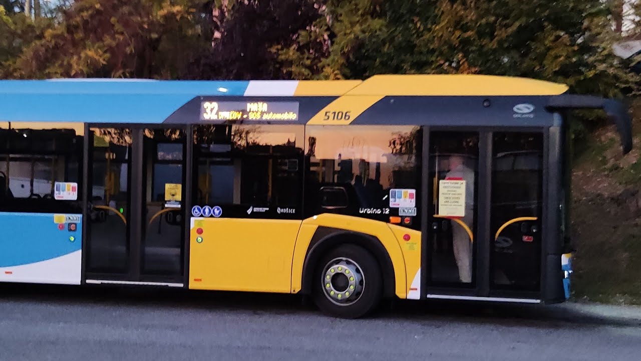 Večerná jazda novým autobusom Solaris Urbino 12 IV na linke 32 v DPMK