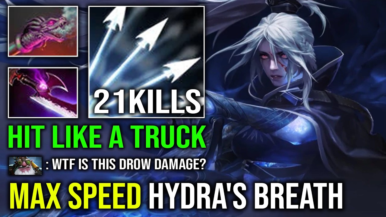 WTF Hydra's Breath 100% Free Hit Max Range Poison Frost Arrow Drow Ranger Hard Carry Dota 2