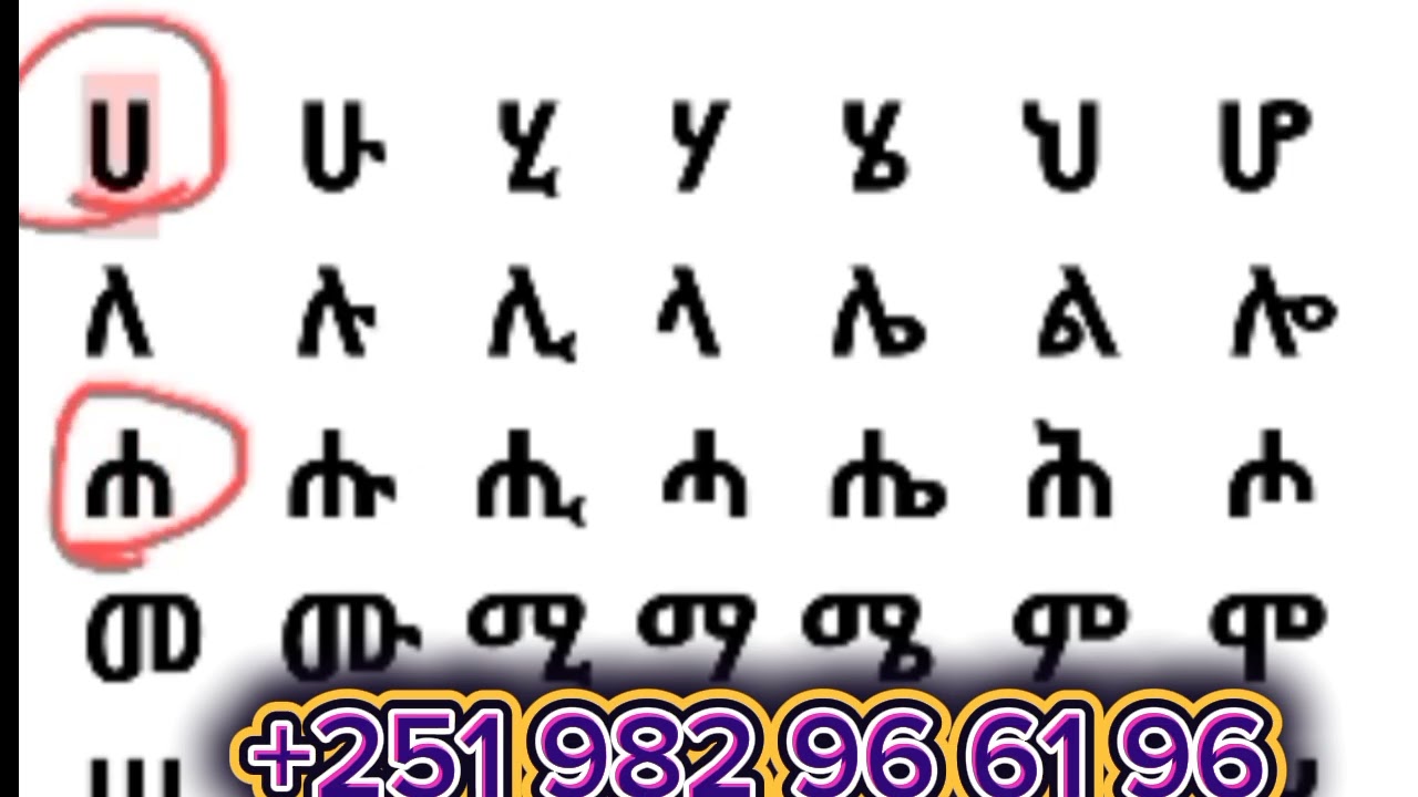 አማርኛ ፊደላትን ማጥናት ለጀማሪዎች የሚሆን ክፍል አንድ