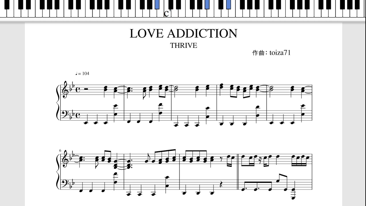 【THRIVE】LOVE ADDICTION【Piano】