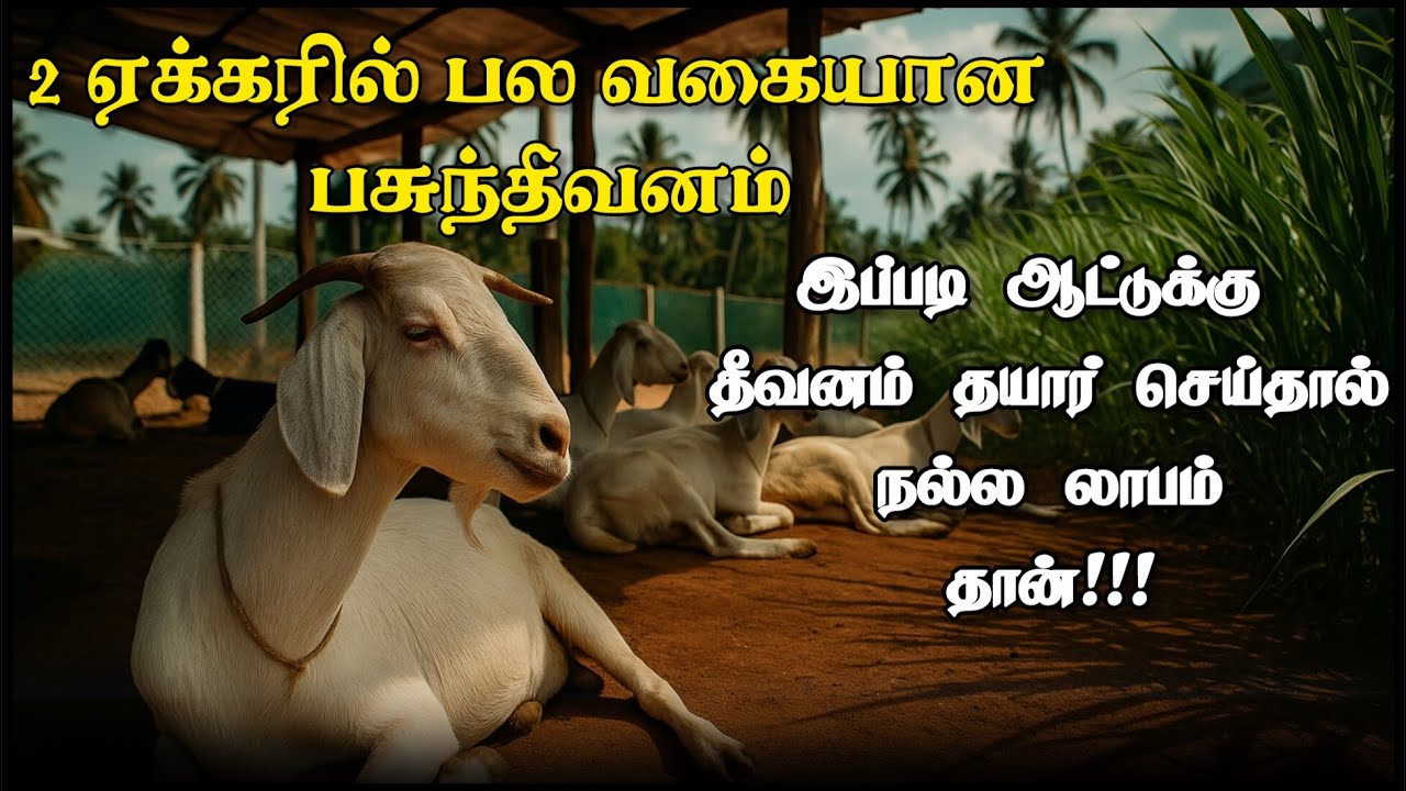 2 ஏக்கரில் பல வகையான பசுந்தீவனம் | pasum theevanam | goat farming tamil | vivasaya nanban