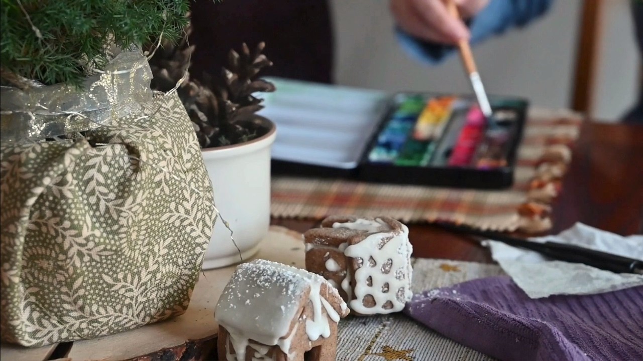 A Cozy Woodsy Studio Day | painting, homemade marshmallows, library visit