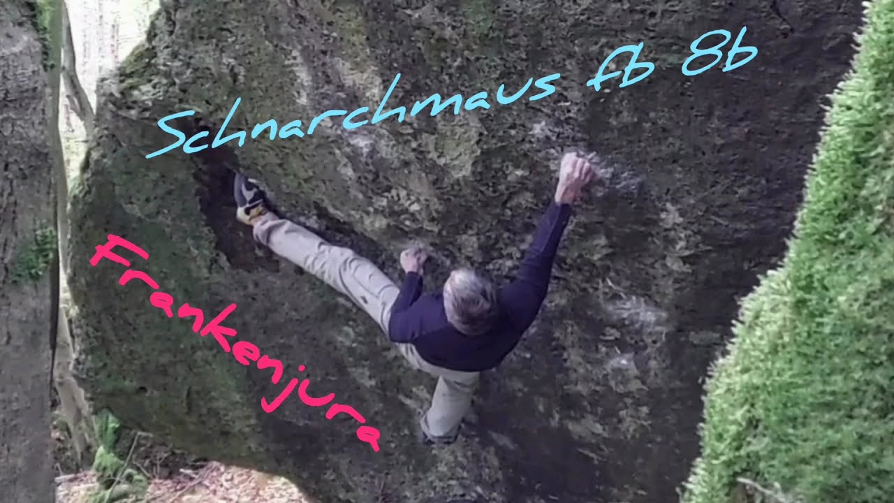 Schnarchmaus 8b Fb bloc, Frankenjura bouldering, Germany,