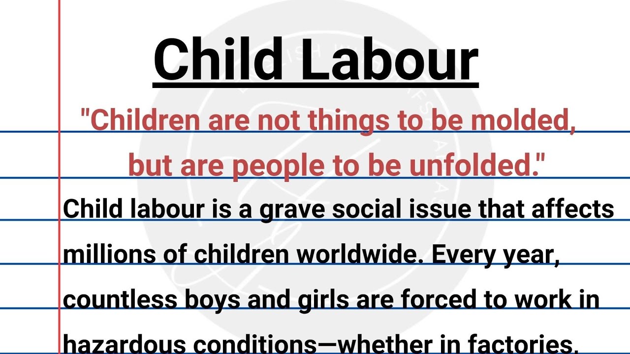 Child Labour Essay in English with Quotations