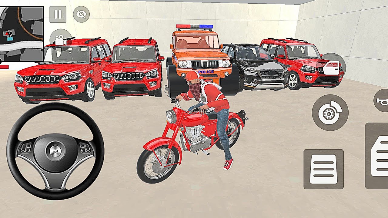 Car bike game*Franklin ordered an Indian orange police car and Scorpio in the game 🎮 with Fortuner 🔥