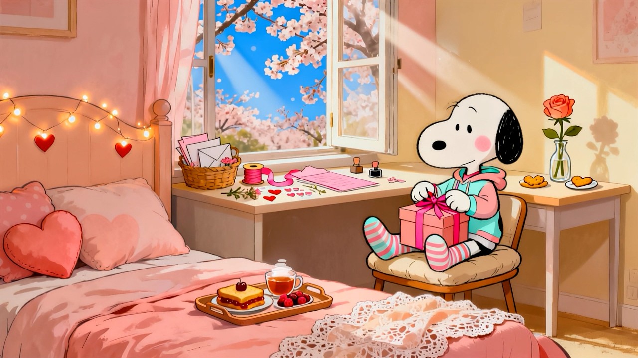 Soft Spring Lofi with Snoopy 🌸 | Cozy Morning Music, Gentle Mood & Peaceful Moments