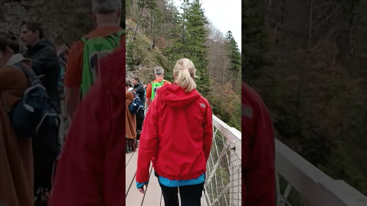 A waterfall and a very deep gorge near Neuschwanstein Castle.  #f&uuml;ssen #Marienbr&uuml;cke #schorts