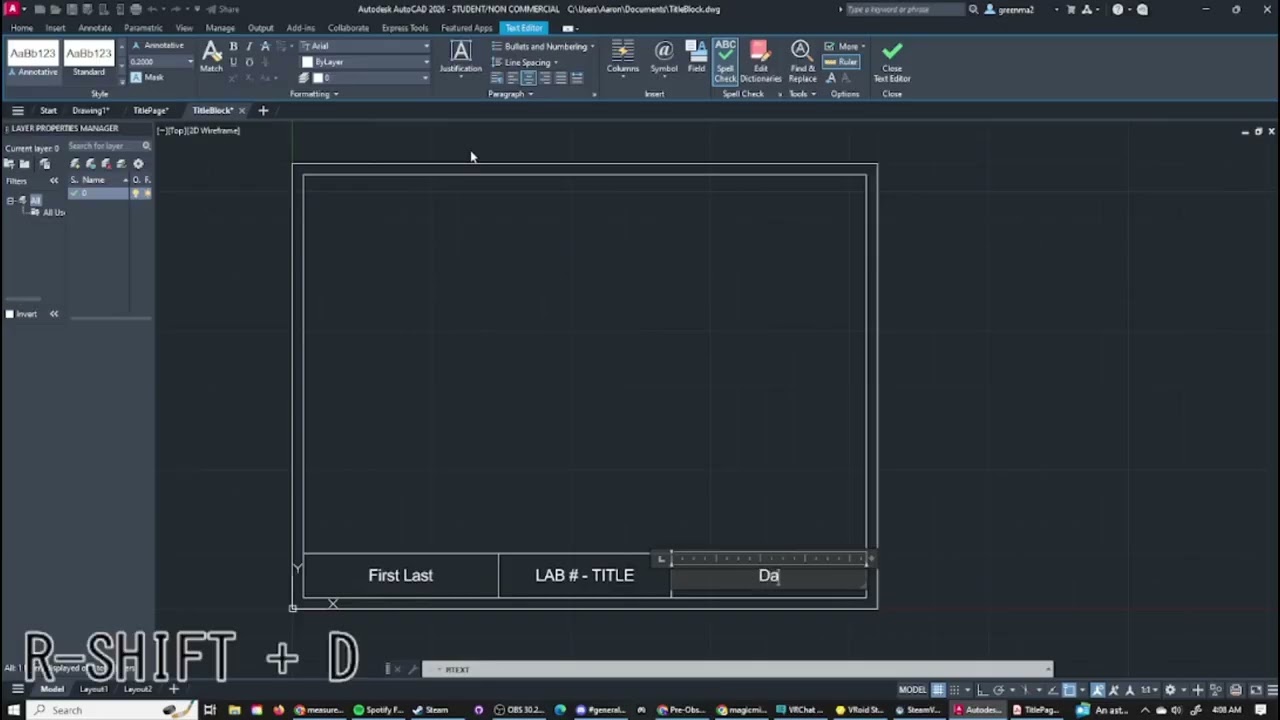 How to Create a Title Block in AutoCAD