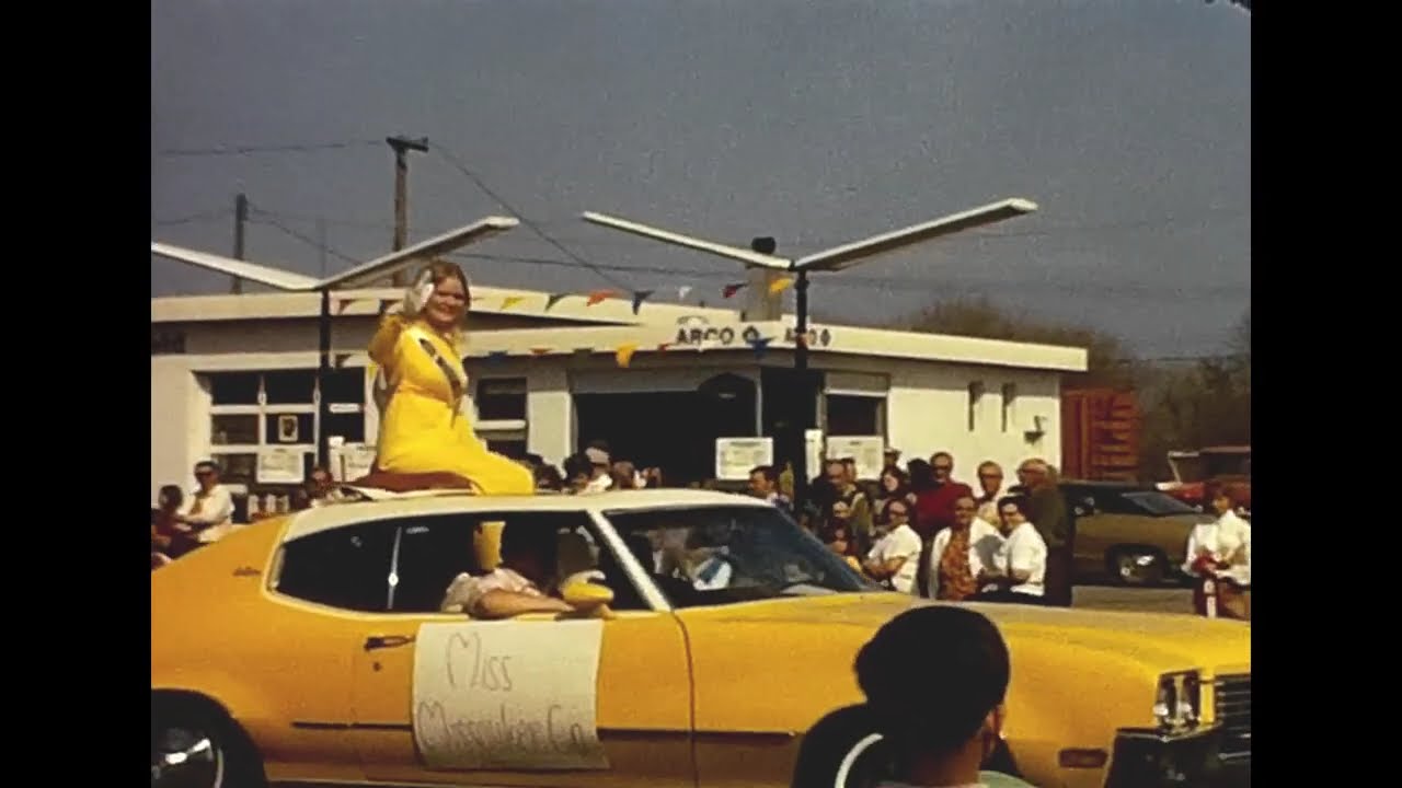 Parade Trout Festival Kalkaska Michigan 1972 - Great Footage of Floats & Local Marching Bands