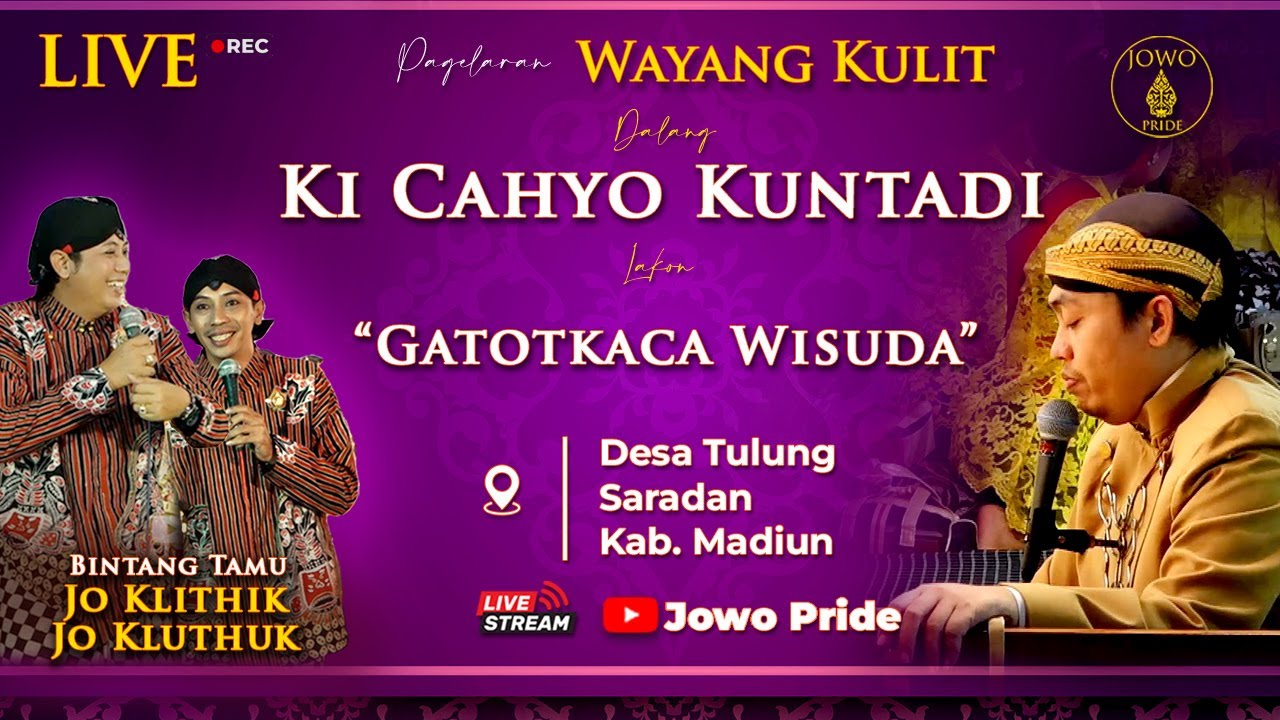 🔴Gatotkaca Wisuda - Wayang Kulit Ki Cahyo Kuntadi BT Cak Jo Klitik & Jo Klutuk | Saradan Madiun
