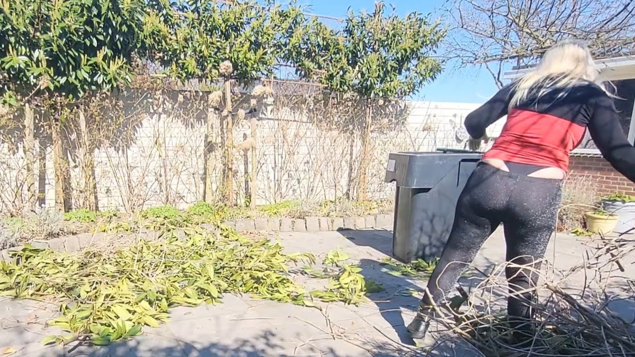 ASMR Cutting Branches & Yard Cleanup, Relaxing Outdoor Sounds | Satisfying Trimming & Container Work