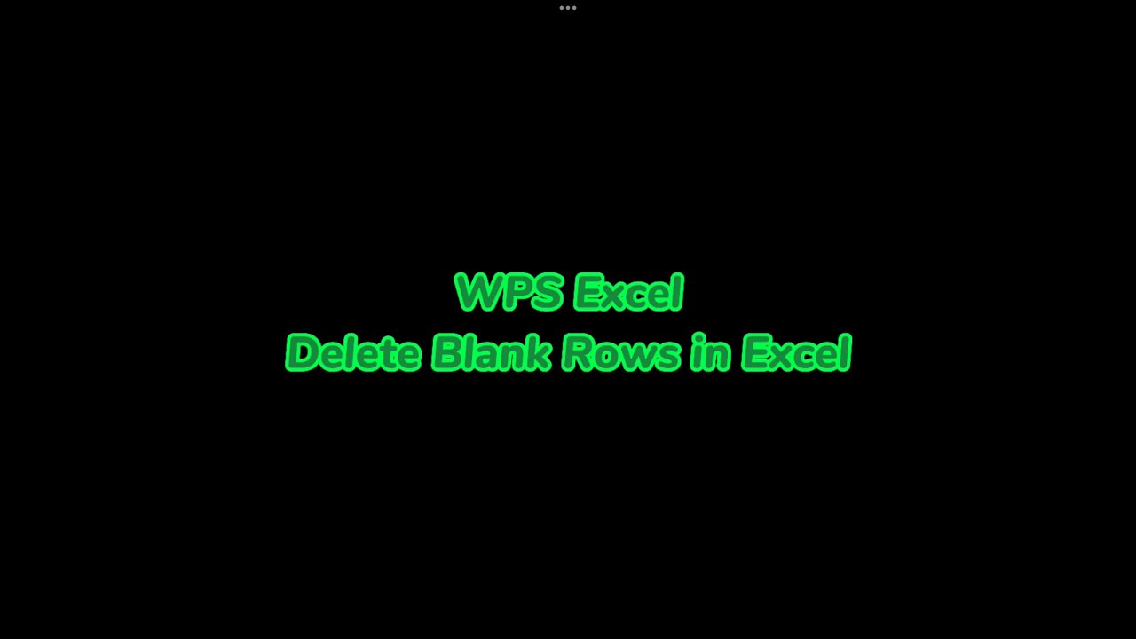 WPS Office (Excel): Delete blank rows in Excel