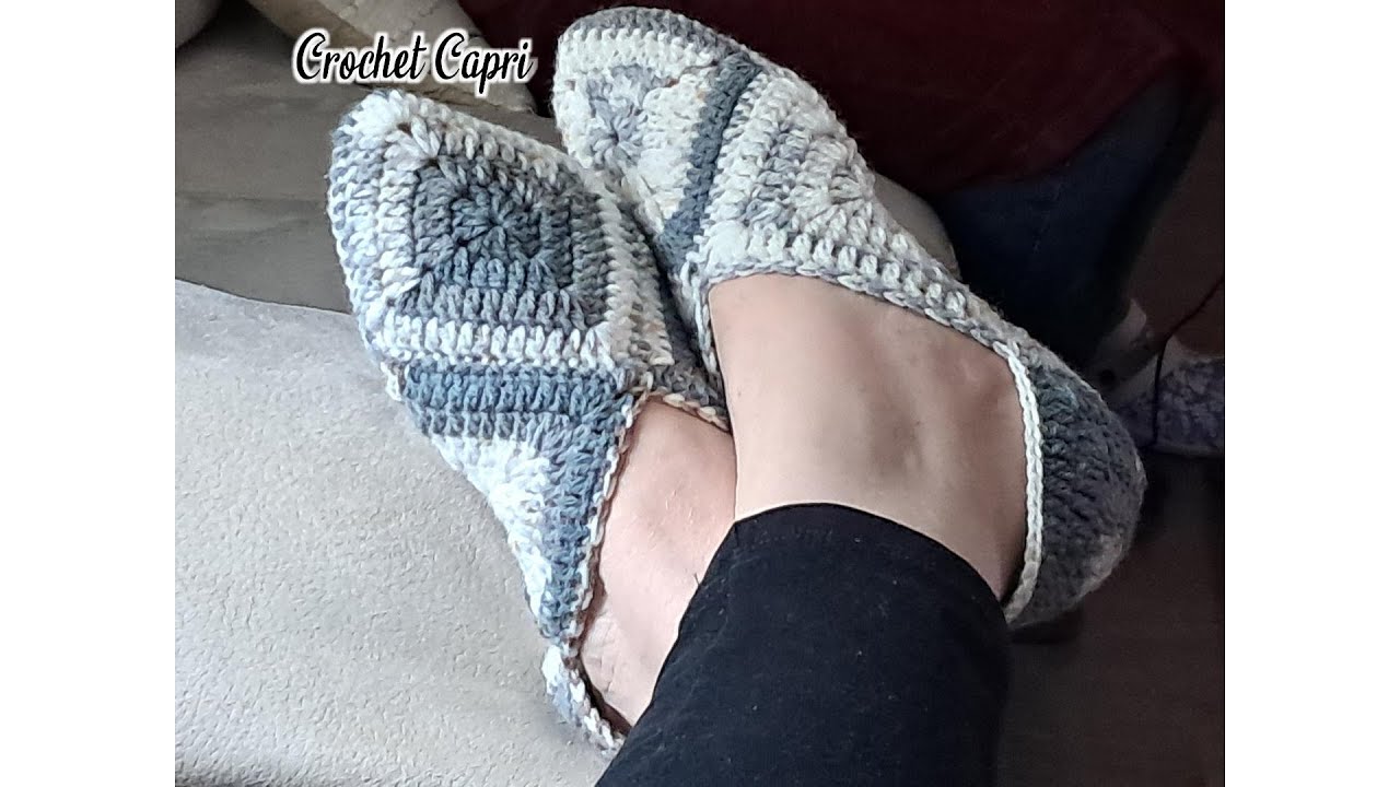 🏠PANTUFLAS GRANNY A CROCHET👣✨️