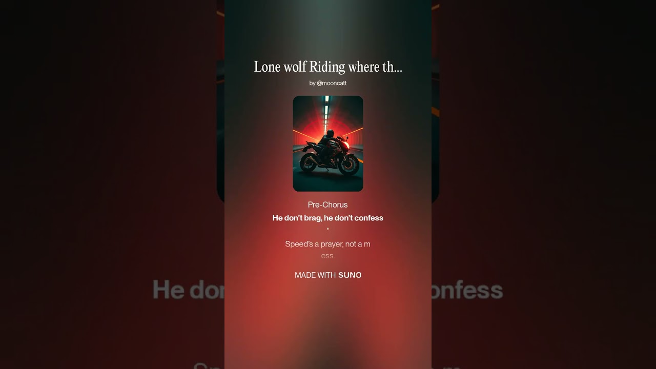 Lone wolf Riding where the redlines go