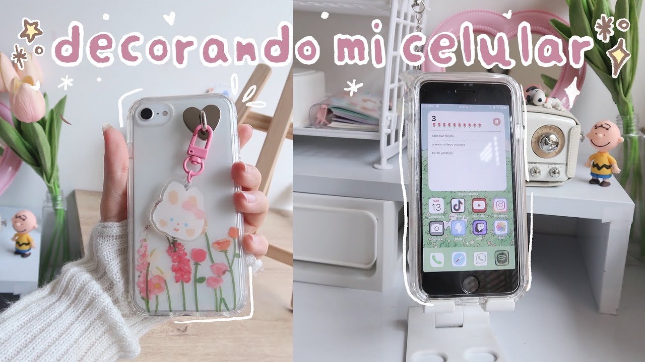 🌷 decorando mi celular + qu&eacute; hay en mi iphone SE 📱 | sofiapricot