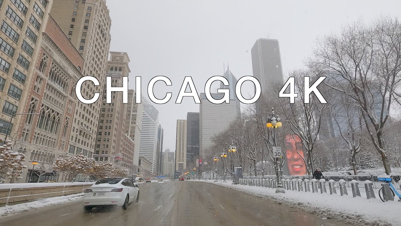 4K Chicago❄️ - January Snowstorm (2026) Downtown Drive