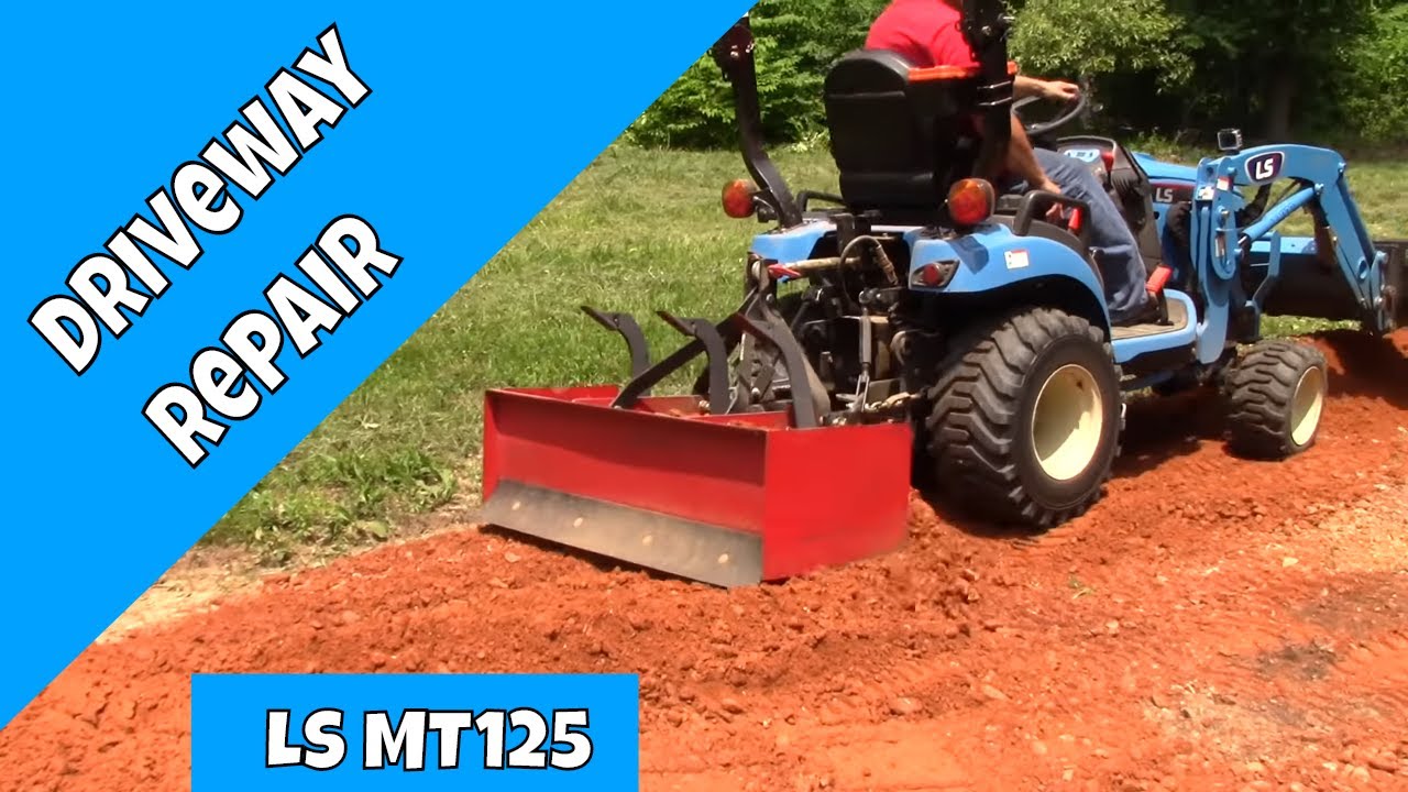 Tractor  MT125 Gravel Driveway Repair Titan Implement Bush Hog and  Box Blade