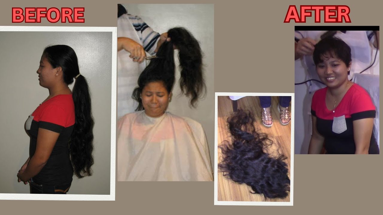 Bubbly , lively girl very long hair cut very short #ladieshaircut #haircut  #longtoshort #hairstyle