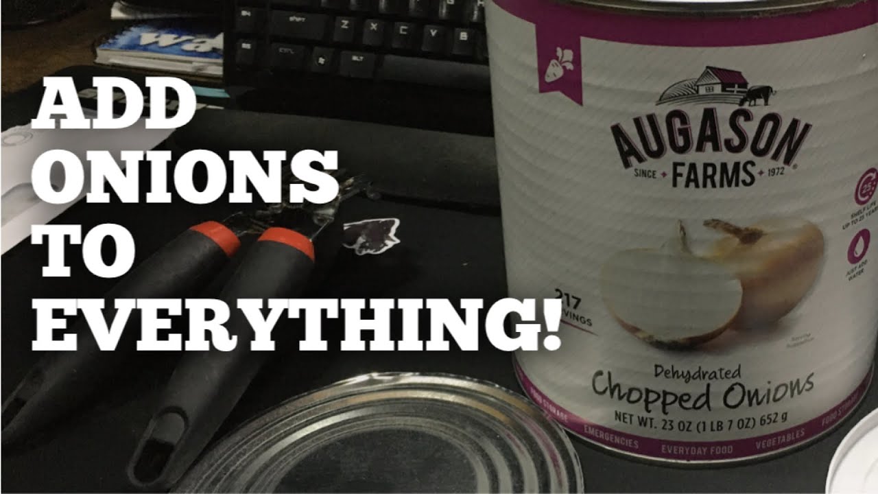 Augason Farms Dehydrated Chopped Onions.