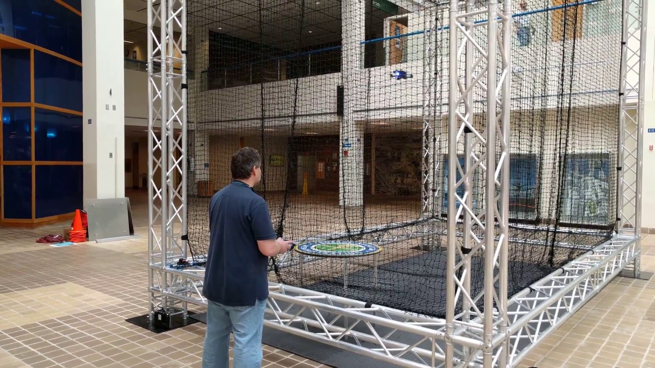 Flying the racing drone in the Drone Cage