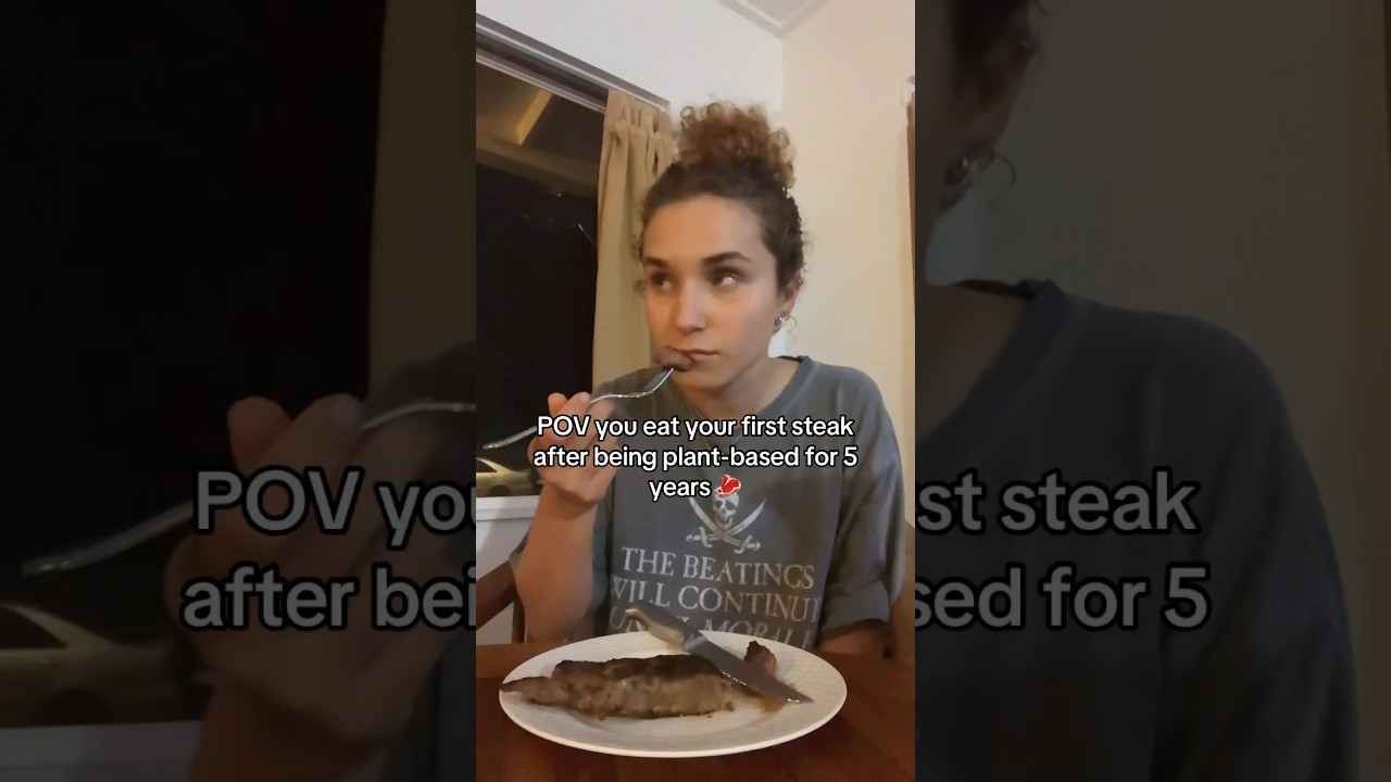 First Steak After Vegan for 5 Years 👀🥩 #healthyfood #vegan #steak