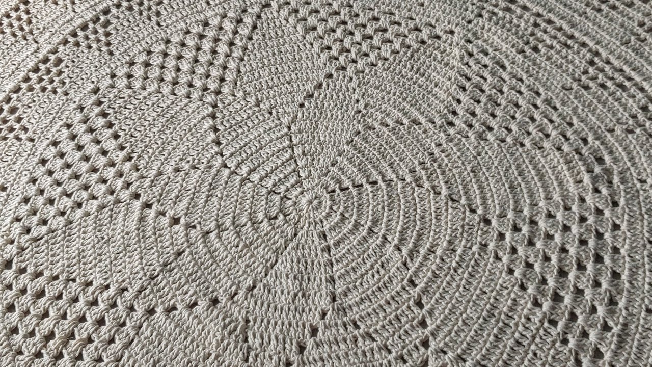(PARTE 2) VÍDEO AULA TAPETÃO DE SALA  #crochet #crochê #tapetedecroche #videoaula 