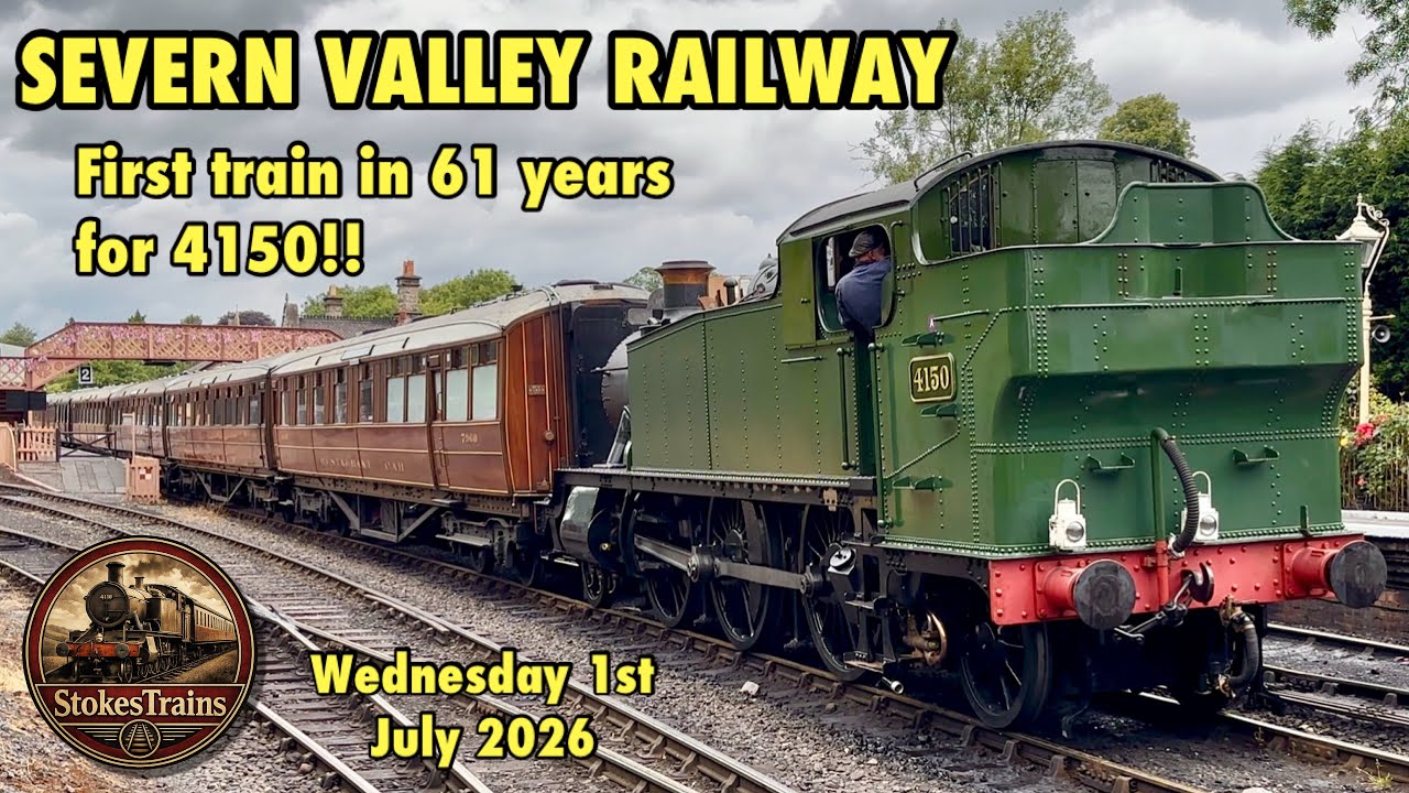 Severn Valley Railway: паровоз Large Prairie 4150 впервые за 61 год вышел на линию с составом!