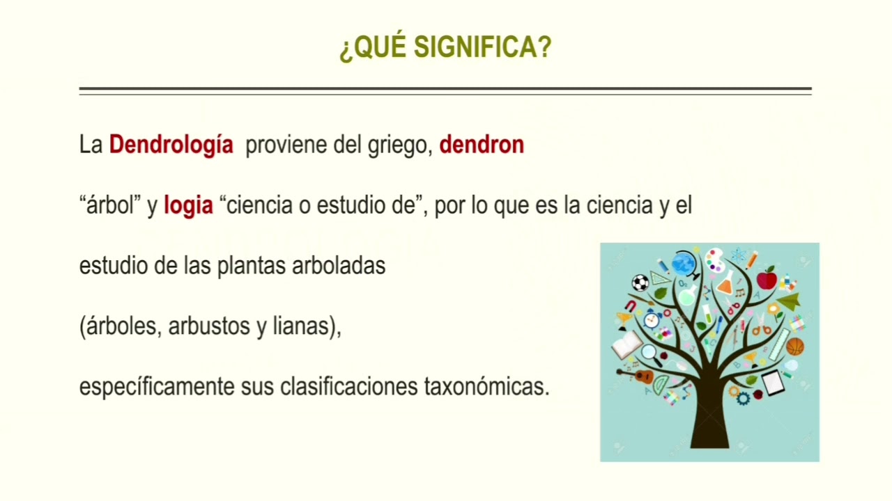 La Dendrolog&iacute;a