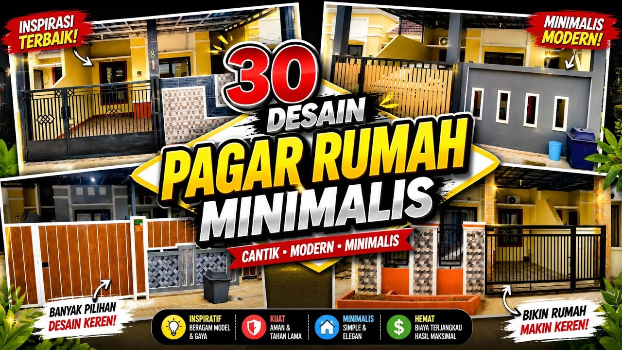 30 Desain Pagar Rumah Minimalis | Modern dan Keren 👍