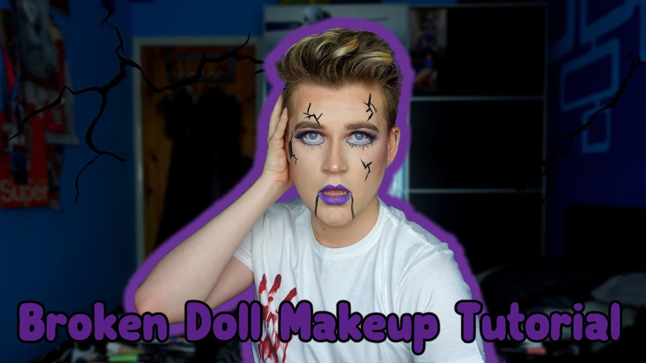 Broken Doll Halloween Makeup Tutorial! | Face Mask Fridays! | RandomJosh