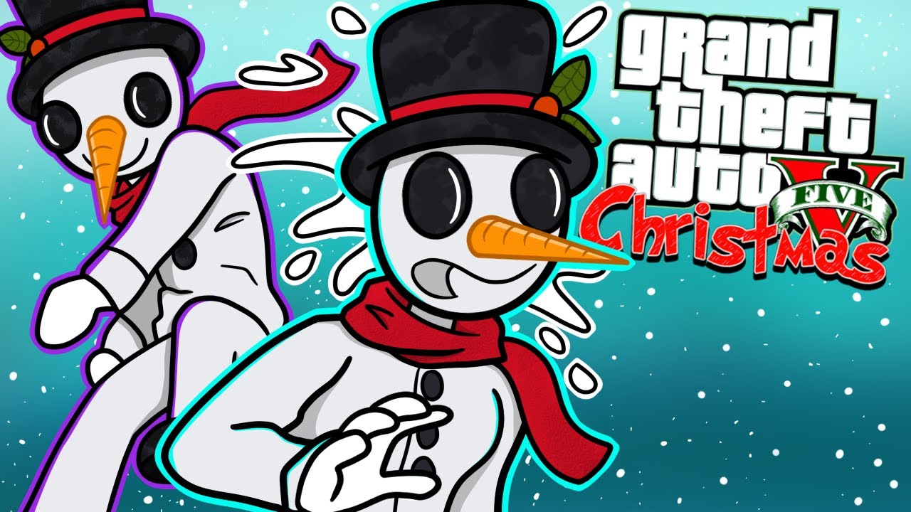 BATTLE of the SNOWMEN in GTA5! (w/ Kayle and @DeaffReaper ) #15