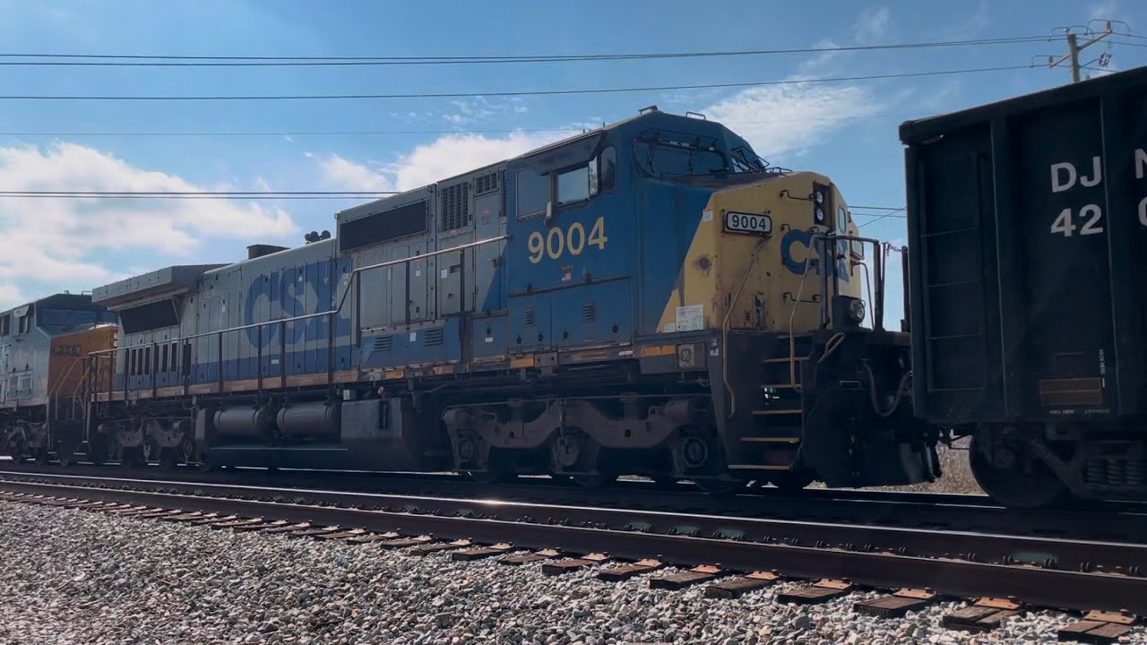 CSX 156 Leads CSX M407-06 SB Manifest Train Departing Florence SC With CW-9 In Trail 
